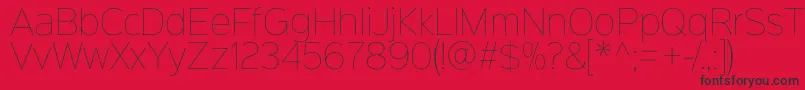 フォントSinkinsans100thin – 赤い背景に黒い文字