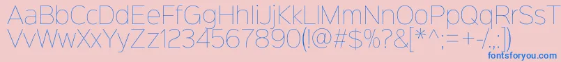 Sinkinsans100thin-fontti – siniset fontit vaaleanpunaisella taustalla