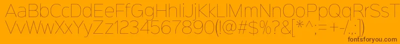 Sinkinsans100thin-fontti – ruskeat fontit oranssilla taustalla