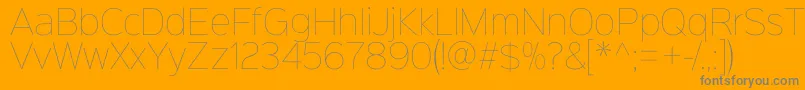 Czcionka Sinkinsans100thin – szare czcionki na pomarańczowym tle