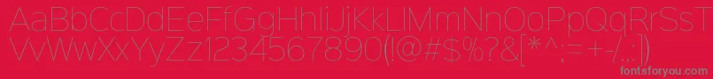 Sinkinsans100thin Font – Gray Fonts on Red Background