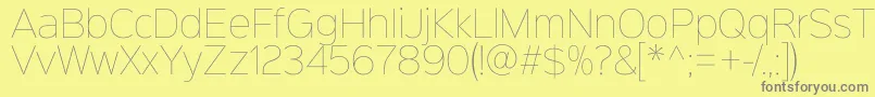 Шрифт Sinkinsans100thin – серые шрифты на жёлтом фоне