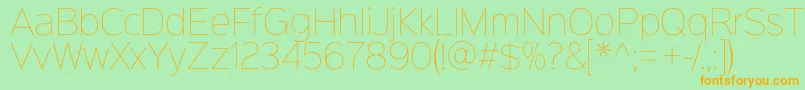 Sinkinsans100thin Font – Orange Fonts on Green Background