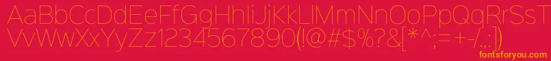 Sinkinsans100thin Font – Orange Fonts on Red Background