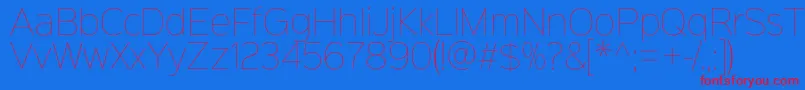 Sinkinsans100thin Font – Red Fonts on Blue Background