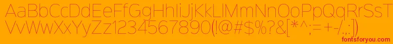 Czcionka Sinkinsans100thin – czerwone czcionki na pomarańczowym tle