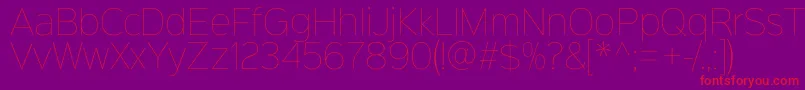 Sinkinsans100thin Font – Red Fonts on Purple Background
