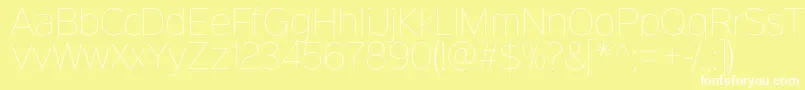 フォントSinkinsans100thin – 黄色い背景に白い文字