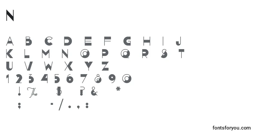 Fuente Nightcap - alfabeto, números, caracteres especiales