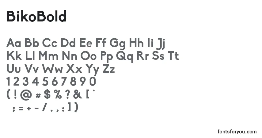 Шрифт BikoBold – алфавит, цифры, специальные символы