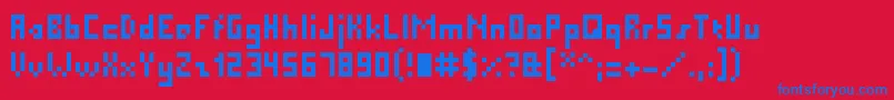 PixelMillennium Font – Blue Fonts on Red Background