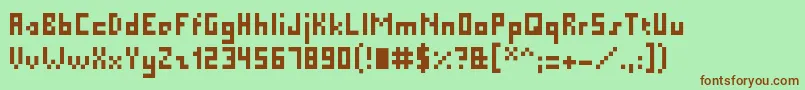 PixelMillennium Font – Brown Fonts on Green Background