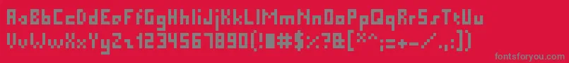 フォントPixelMillennium – 赤い背景に灰色の文字