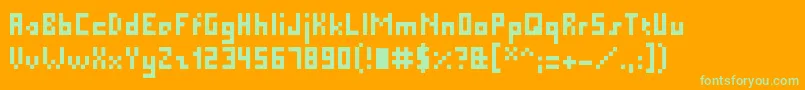 PixelMillennium Font – Green Fonts on Orange Background