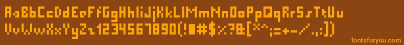 PixelMillennium Font – Orange Fonts on Brown Background