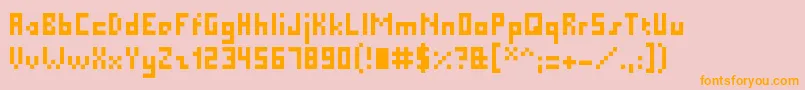 PixelMillennium Font – Orange Fonts on Pink Background