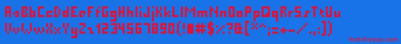 PixelMillennium Font – Red Fonts on Blue Background