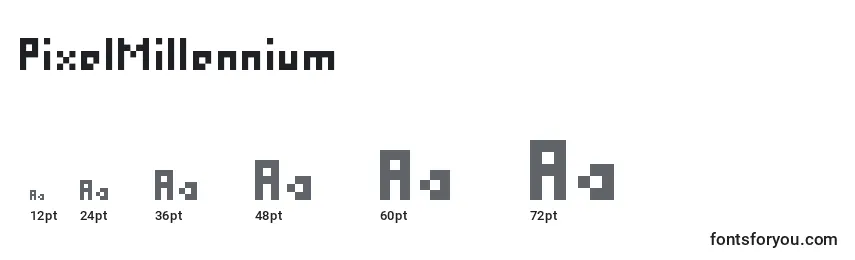Размеры шрифта PixelMillennium