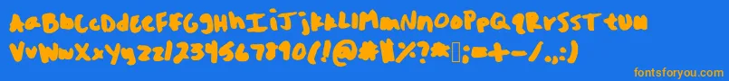 OhSnap Font – Orange Fonts on Blue Background
