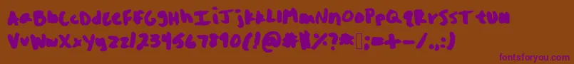 OhSnap Font – Purple Fonts on Brown Background