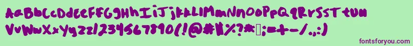 OhSnap Font – Purple Fonts on Green Background