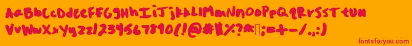 フォントOhSnap – オレンジの背景に赤い文字