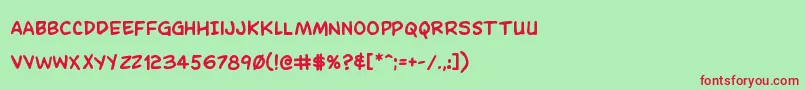 フォントDominomaskbold – 赤い文字の緑の背景