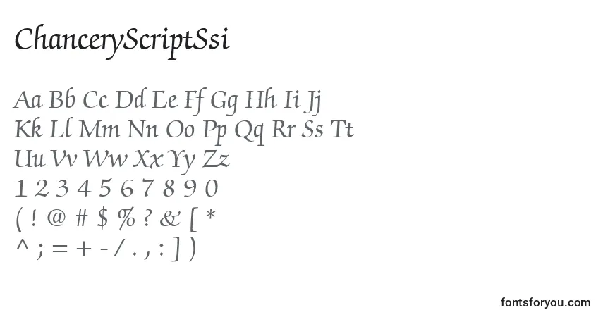 Fuente ChanceryScriptSsi - alfabeto, números, caracteres especiales