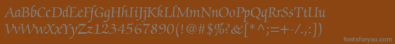 ChanceryScriptSsi Font – Gray Fonts on Brown Background