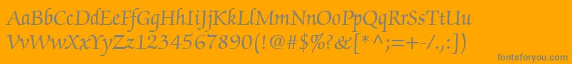 ChanceryScriptSsi Font – Gray Fonts on Orange Background