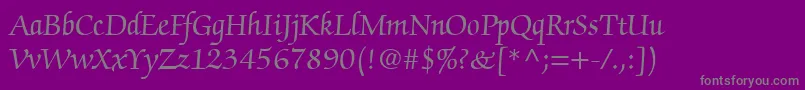 ChanceryScriptSsi Font – Gray Fonts on Purple Background