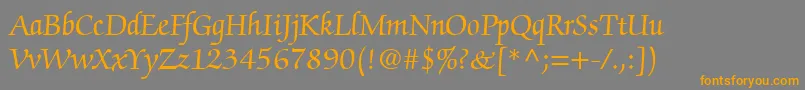 ChanceryScriptSsi Font – Orange Fonts on Gray Background