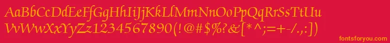 ChanceryScriptSsi Font – Orange Fonts on Red Background