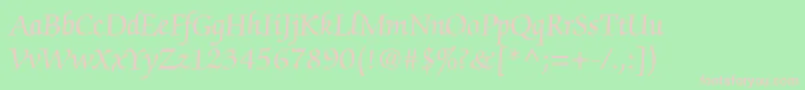 フォントChanceryScriptSsi – 緑の背景にピンクのフォント