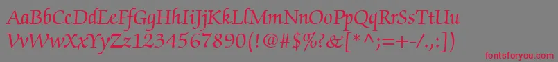 ChanceryScriptSsi Font – Red Fonts on Gray Background