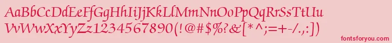 ChanceryScriptSsi Font – Red Fonts on Pink Background
