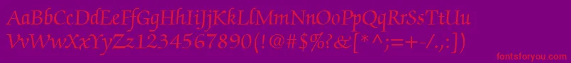 ChanceryScriptSsi Font – Red Fonts on Purple Background