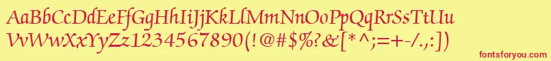 ChanceryScriptSsi Font – Red Fonts on Yellow Background