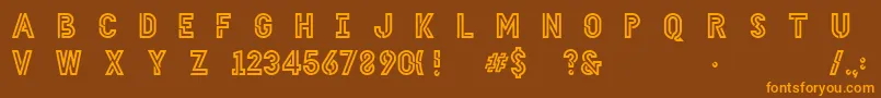 HellodenverdisplayboldV1.6 Font – Orange Fonts on Brown Background