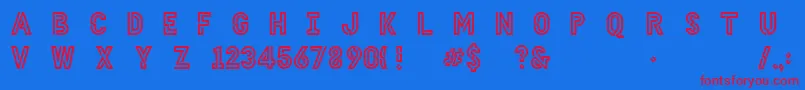 Шрифт HellodenverdisplayboldV1.6 – красные шрифты на синем фоне
