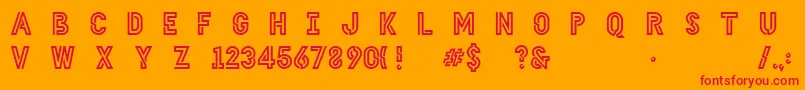 HellodenverdisplayboldV1.6 Font – Red Fonts on Orange Background