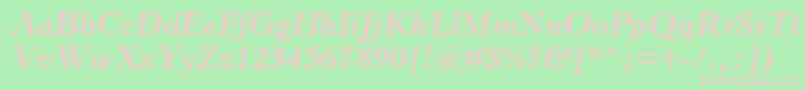 HorleyoldstylemtstdBoldit Font – Pink Fonts on Green Background