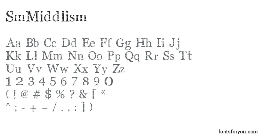 Fuente SmMiddlism - alfabeto, números, caracteres especiales