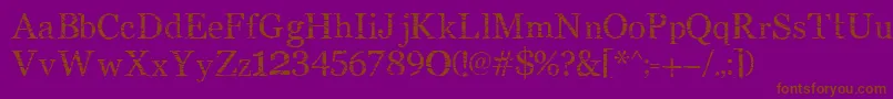 SmMiddlism-Schriftart – Braune Schriften auf violettem Hintergrund