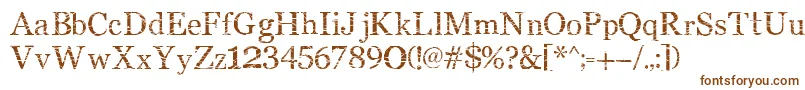 SmMiddlism-Schriftart – Braune Schriften auf weißem Hintergrund