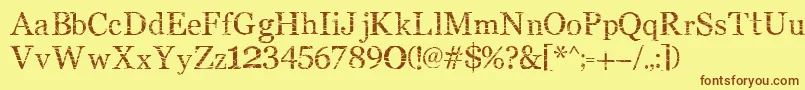 SmMiddlism Font – Brown Fonts on Yellow Background