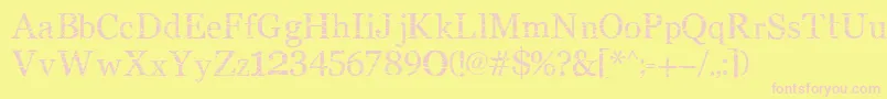 フォントSmMiddlism – ピンクのフォント、黄色の背景