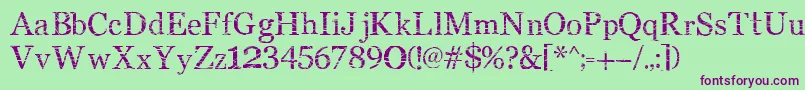 SmMiddlism Font – Purple Fonts on Green Background