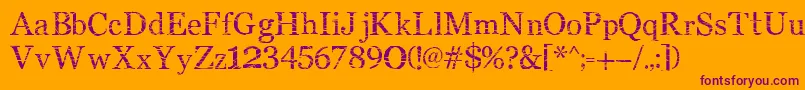 SmMiddlism-fontti – violetit fontit oranssilla taustalla