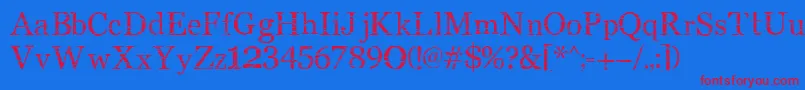 フォントSmMiddlism – 赤い文字の青い背景